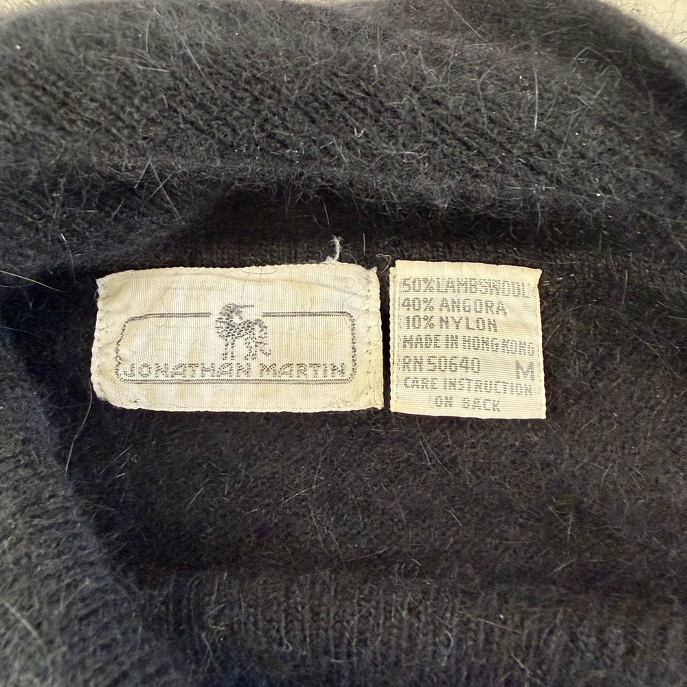 Jonathan Martin Black Wool Angora Knit Dress Travel Capsule Midi M - Picture 8 of 9